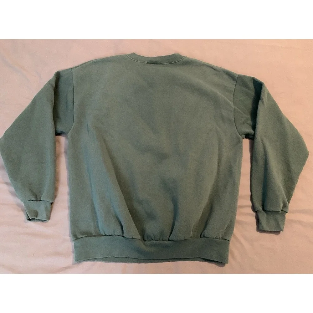 Vintage Busch Gardens Tampa Tiger Crewneck Sweat Shirt Men's Large Green - Picture 8 of 9